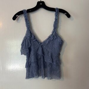 Zara Terez Dusty Blue Lace Ruffle Camisole